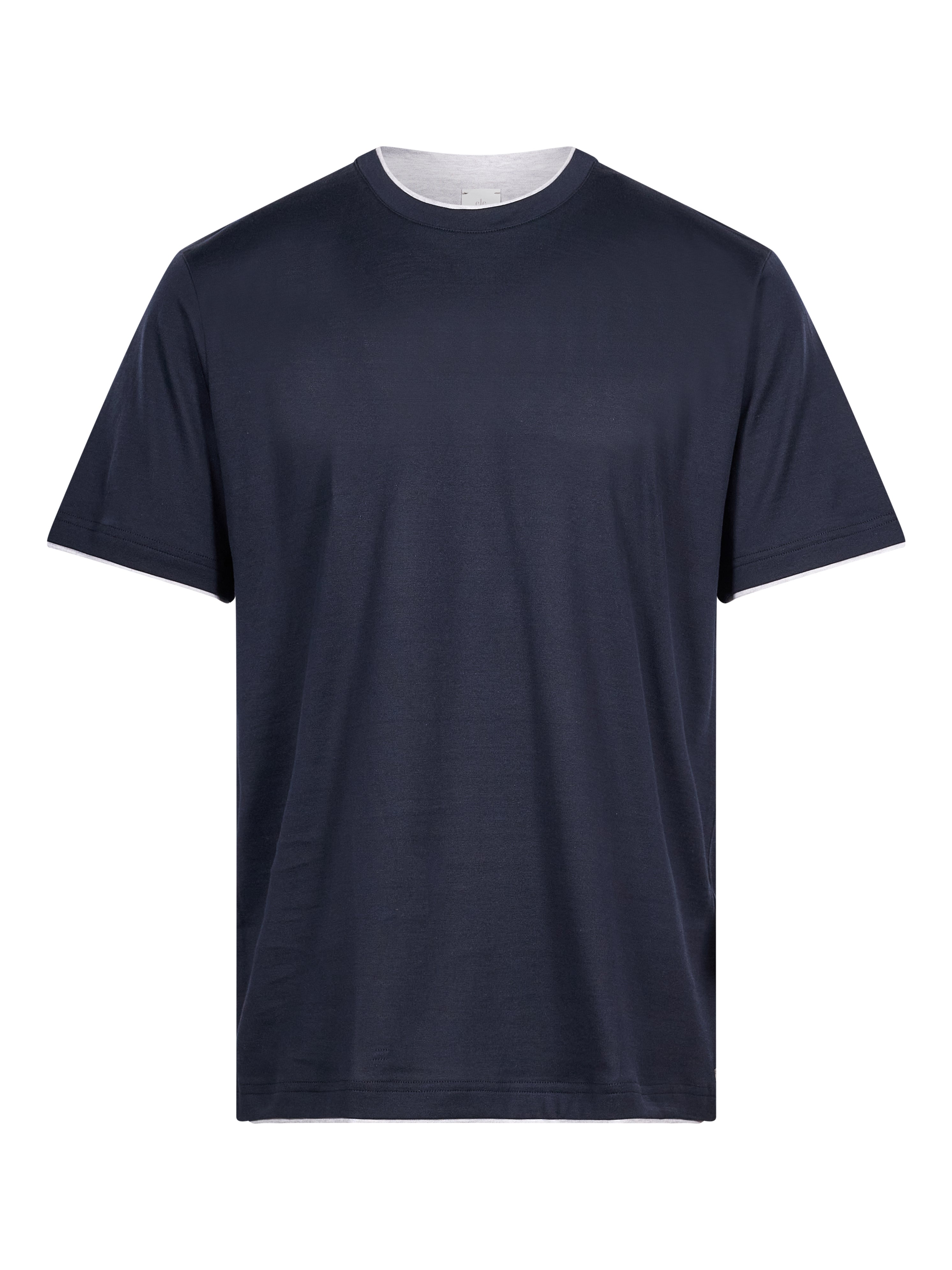 T-shirt girocollo in blu 