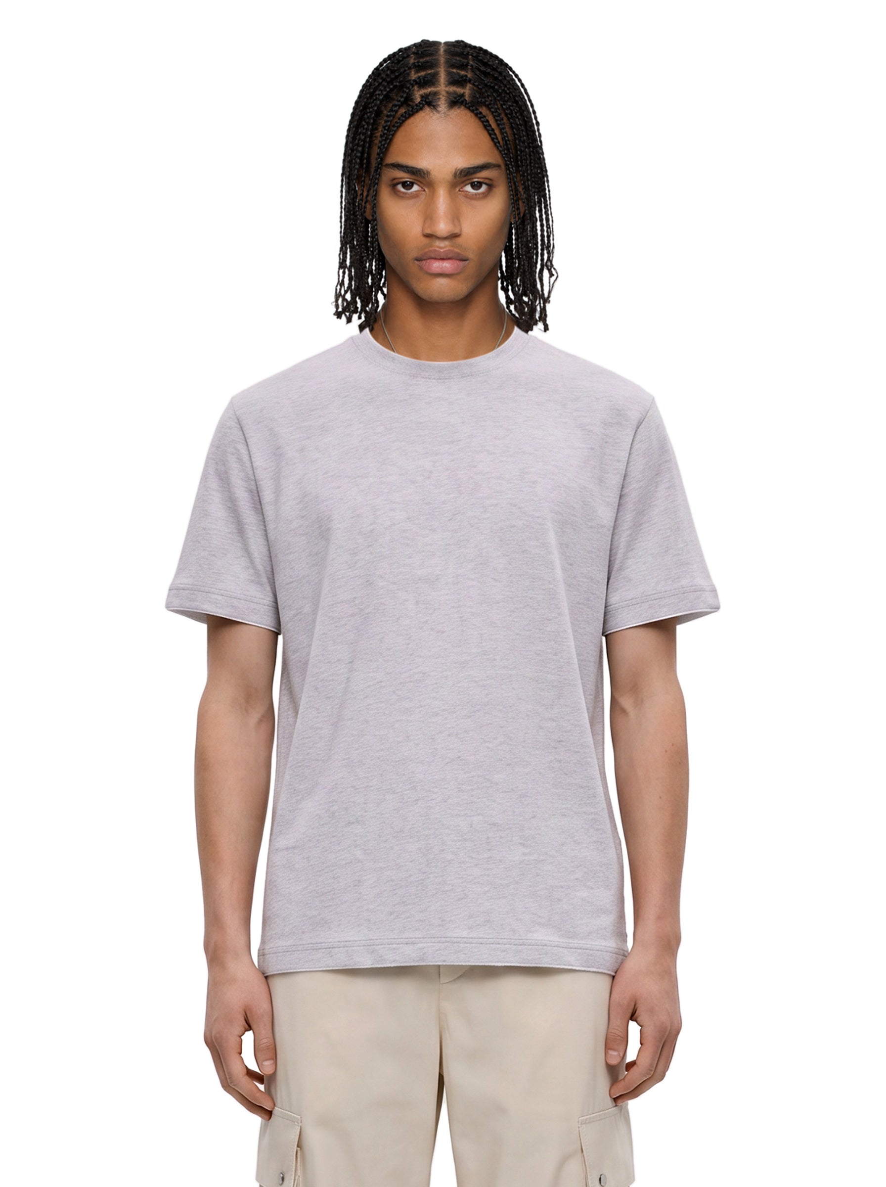 T-shirt girocollo in grigio 