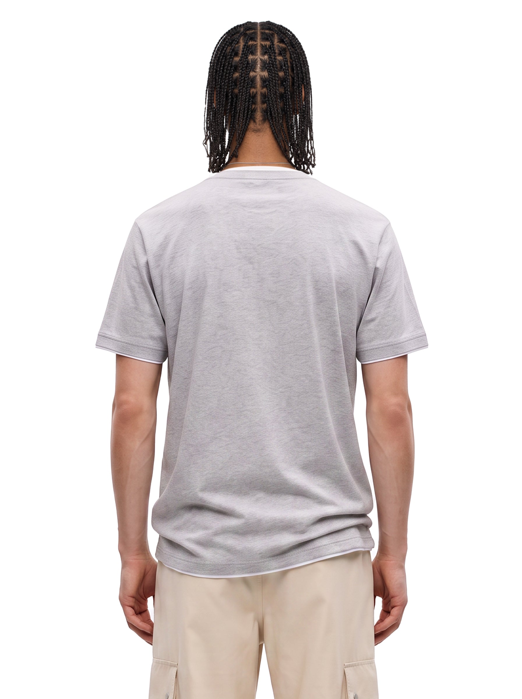 T-shirt girocollo in grigio 