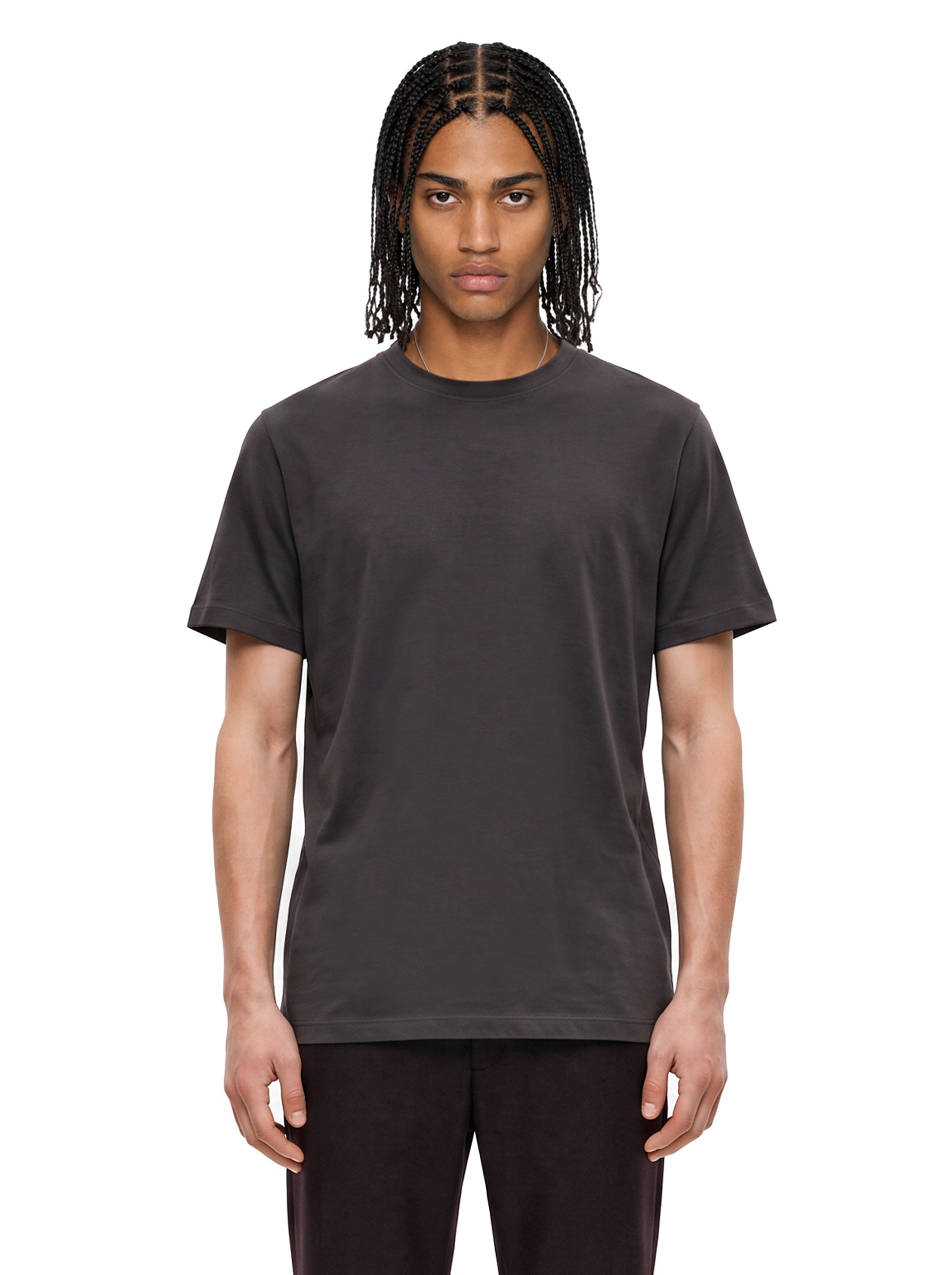 T-shirt girocollo in nero 