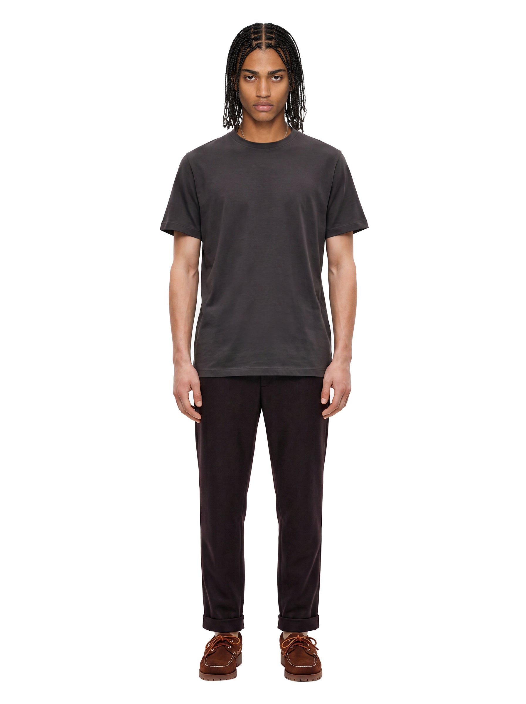 T-shirt girocollo in nero 