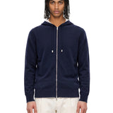Maglia full zip in blu 