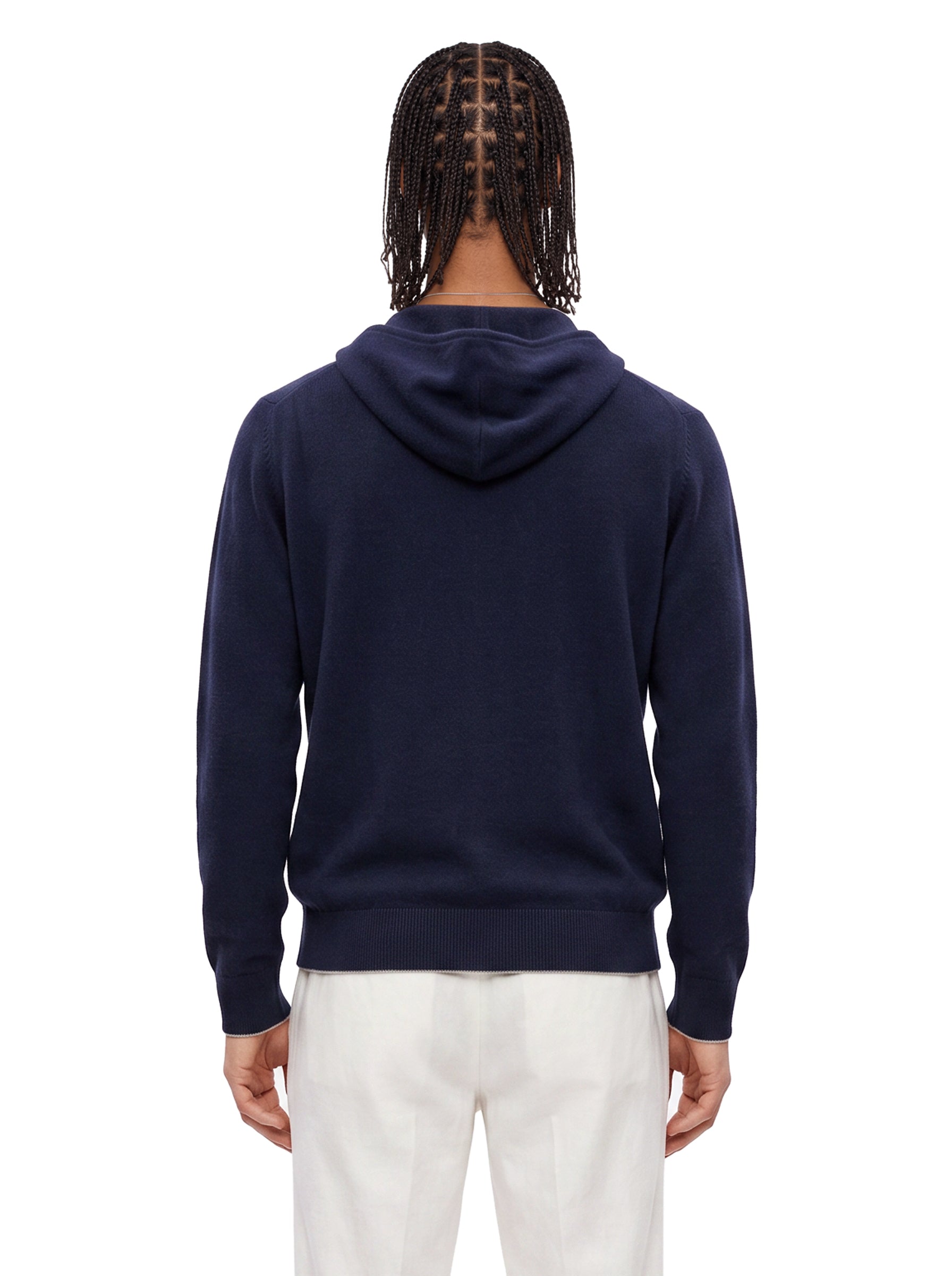 Maglia full zip in blu 