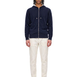 Maglia full zip in blu 