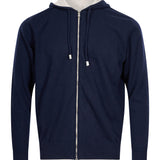 Maglia full zip in blu 