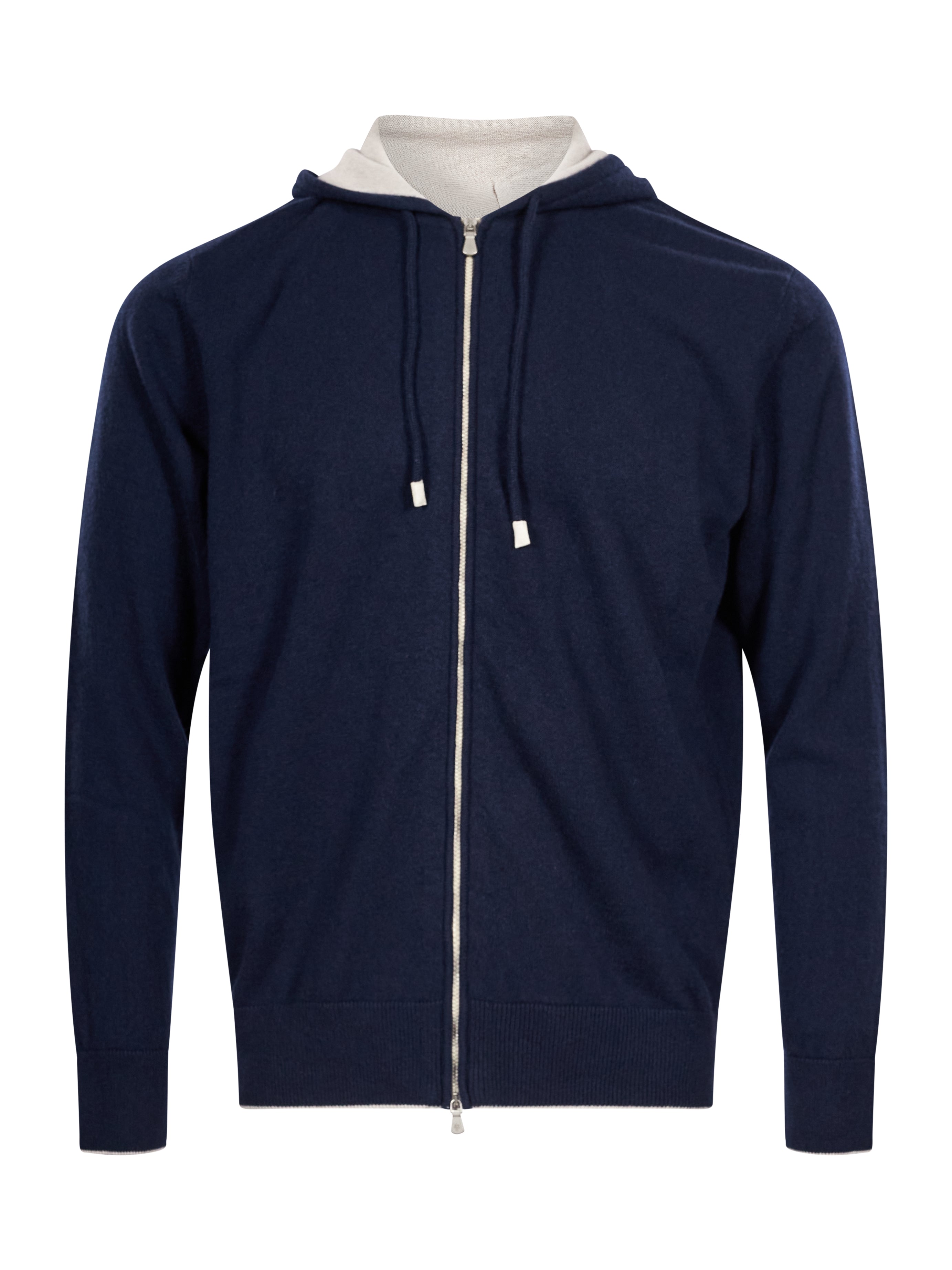 Maglia full zip in blu 