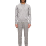 Maglia full zip in grigio 