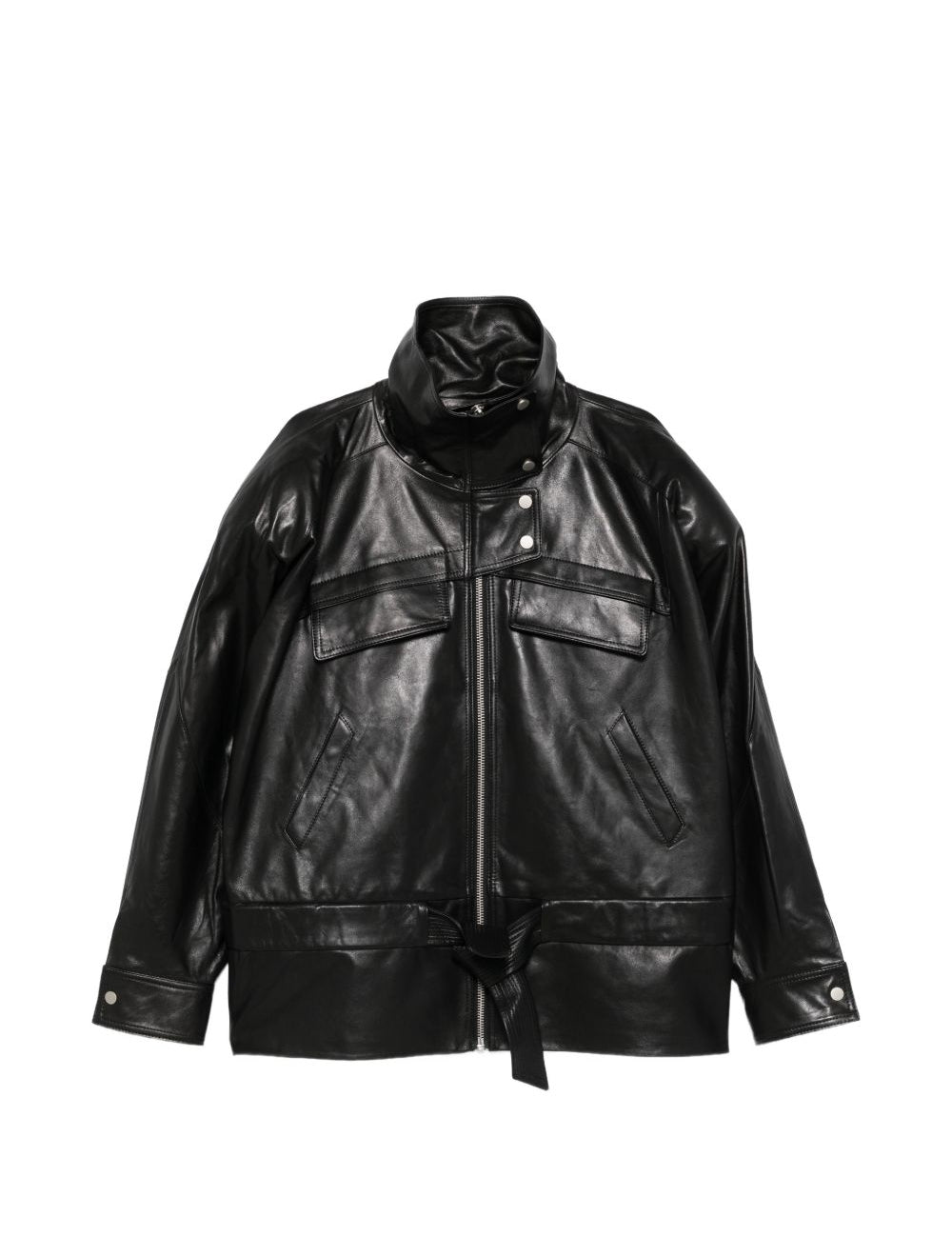 Giacca in pelle Sol in nero 