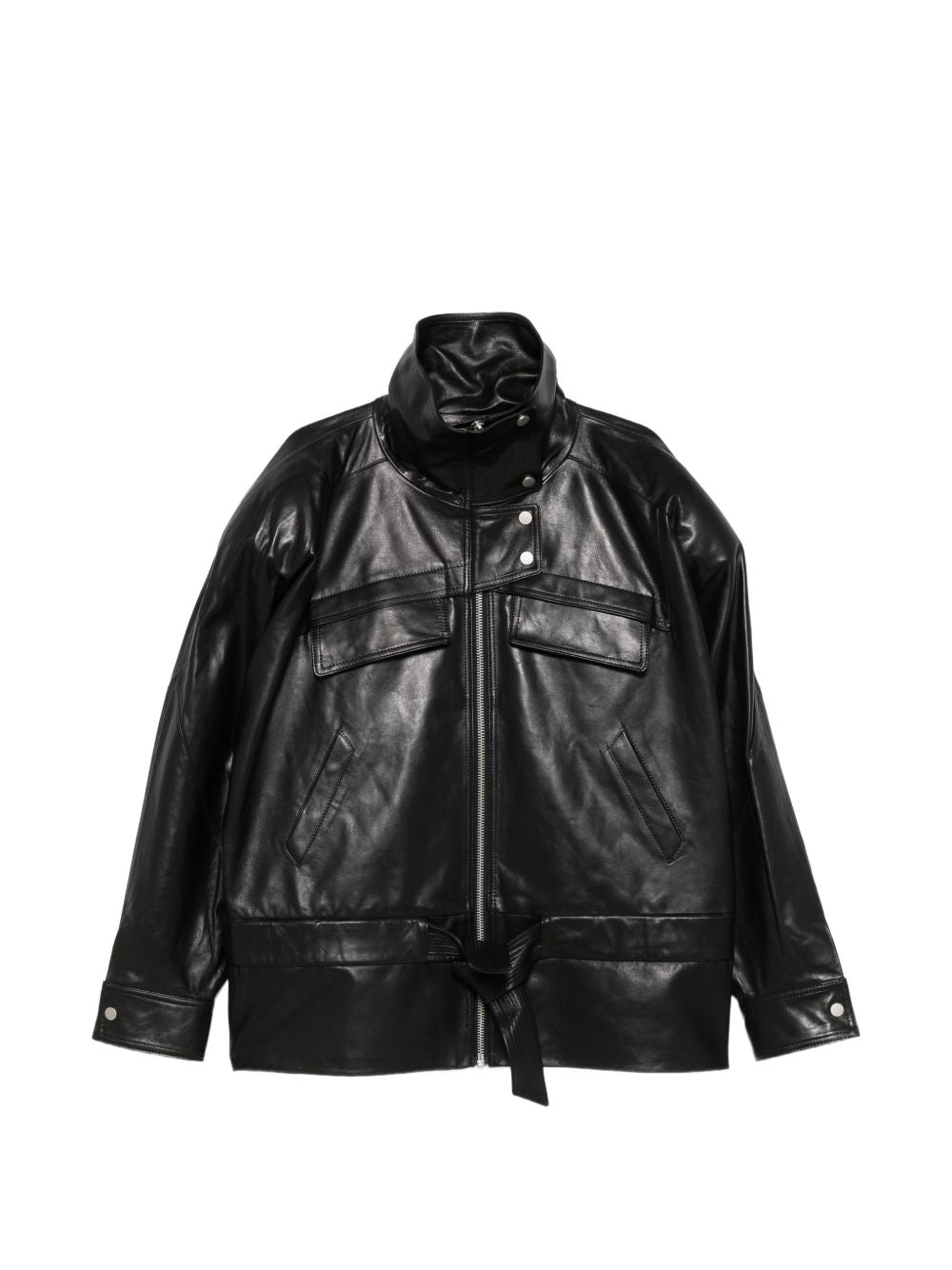 Giacca in pelle Sol in nero 