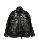 Giacca in pelle Sol in nero 