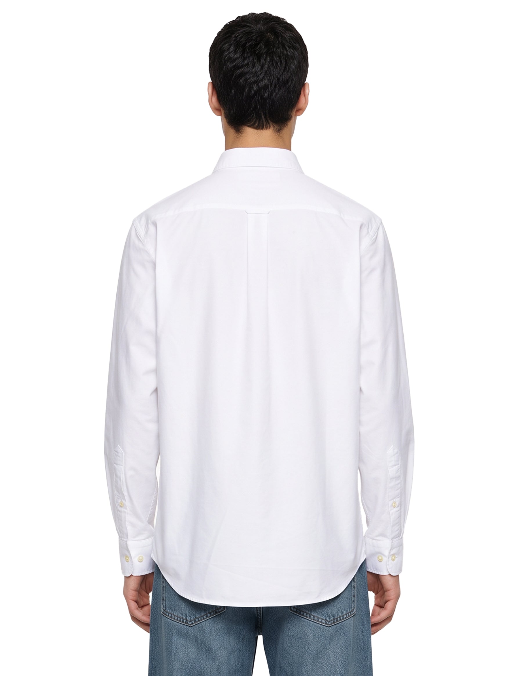 Camicia Oxford con logo in bianco 