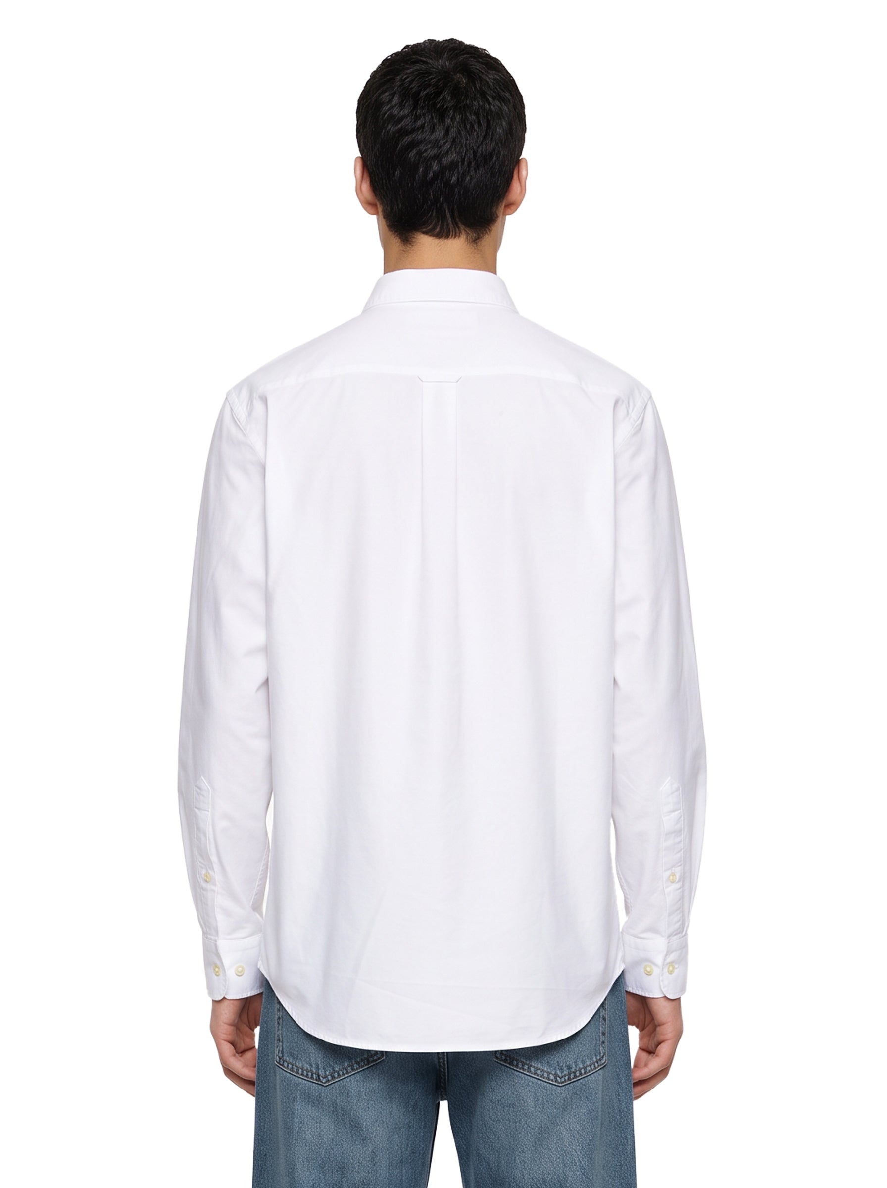 Camicia Oxford con logo in bianco 