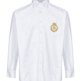 Camicia Oxford con logo in bianco 