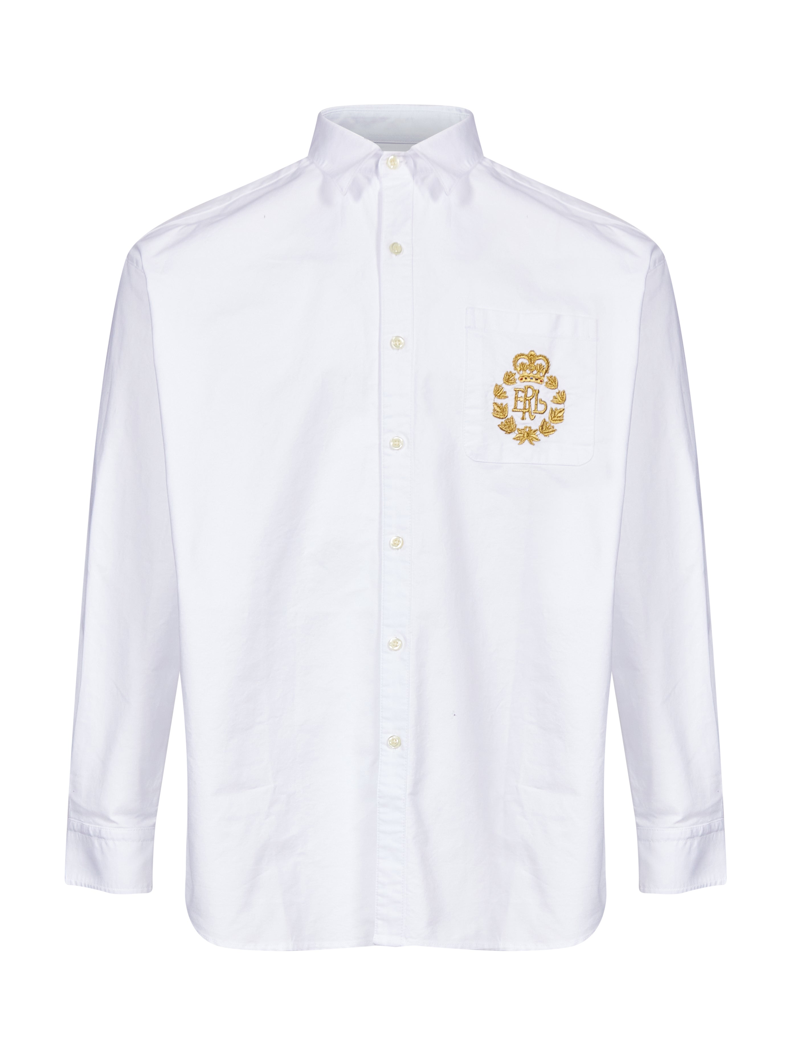 Camicia Oxford con logo in bianco 