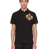 Polo con logo in nero 
