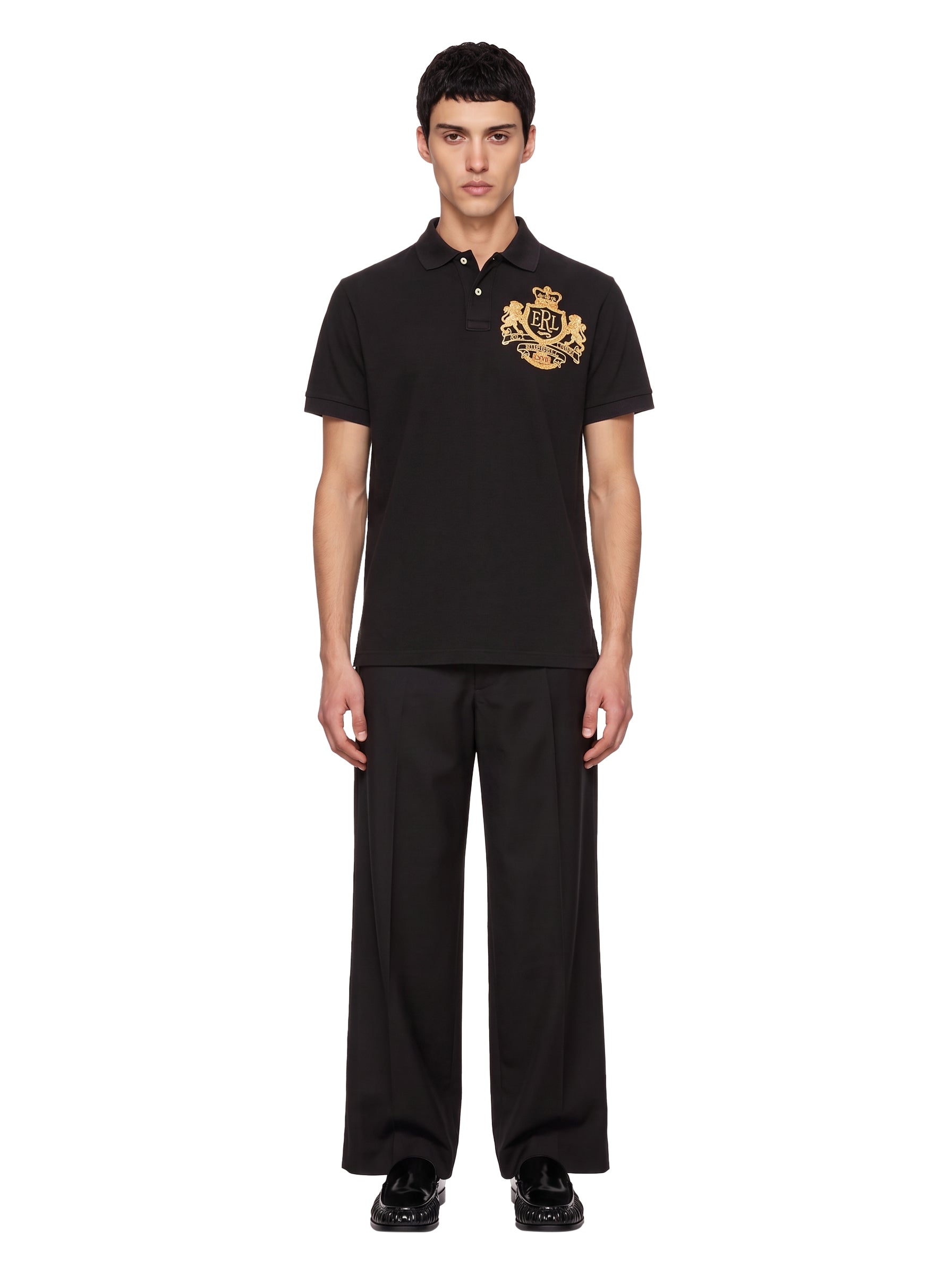 Polo con logo in nero 