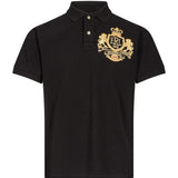 Polo con logo in nero 