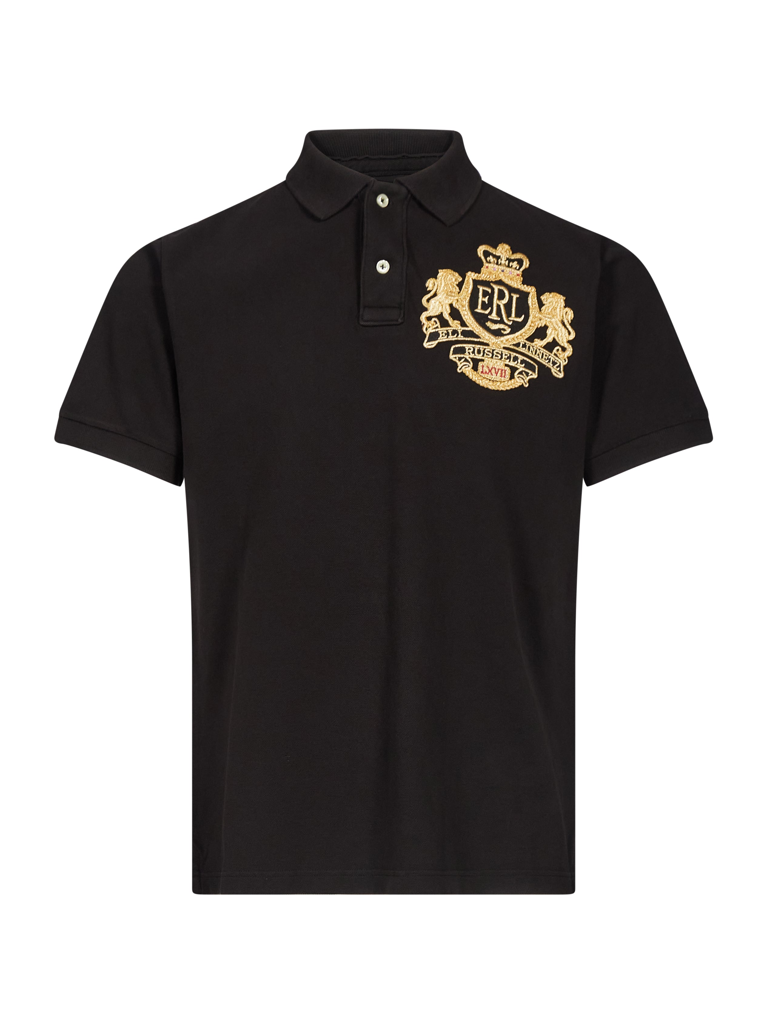 Polo con logo in nero 