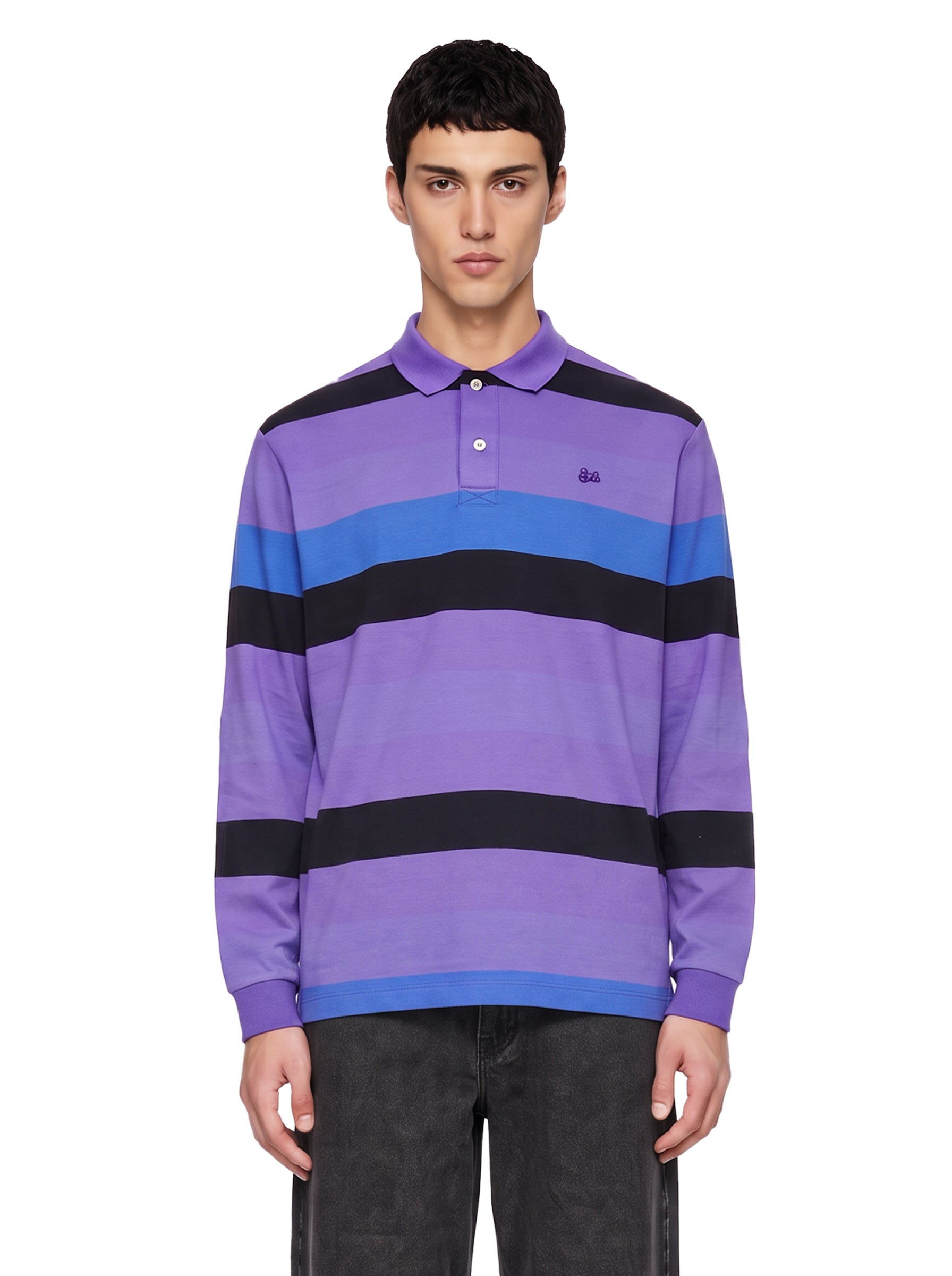 Maglia polo Rugby a righe multicolor 