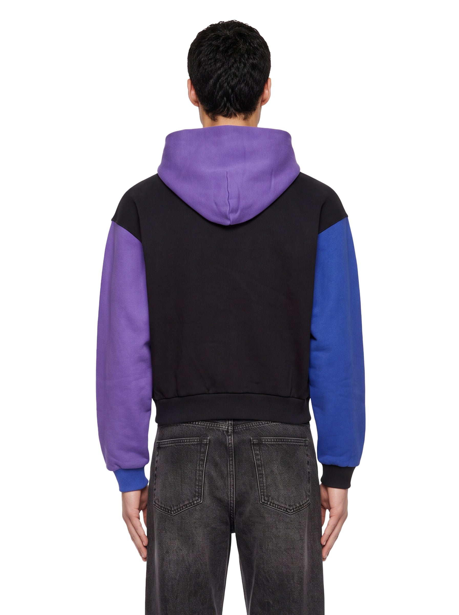 Felpa Color Block con cappuccio multicolor 