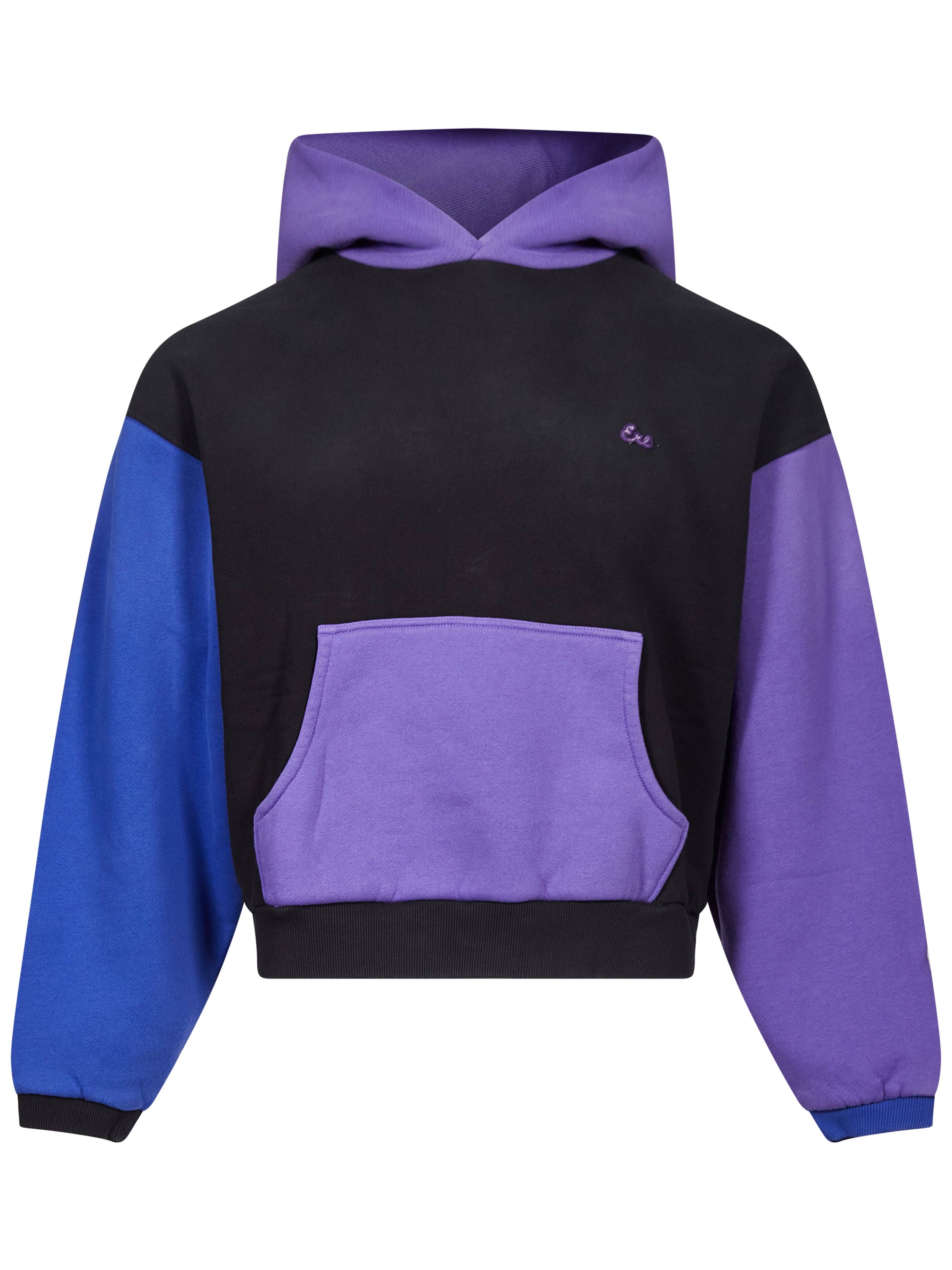 Felpa Color Block con cappuccio multicolor 