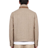 Giacca con tasche in lana in beige 