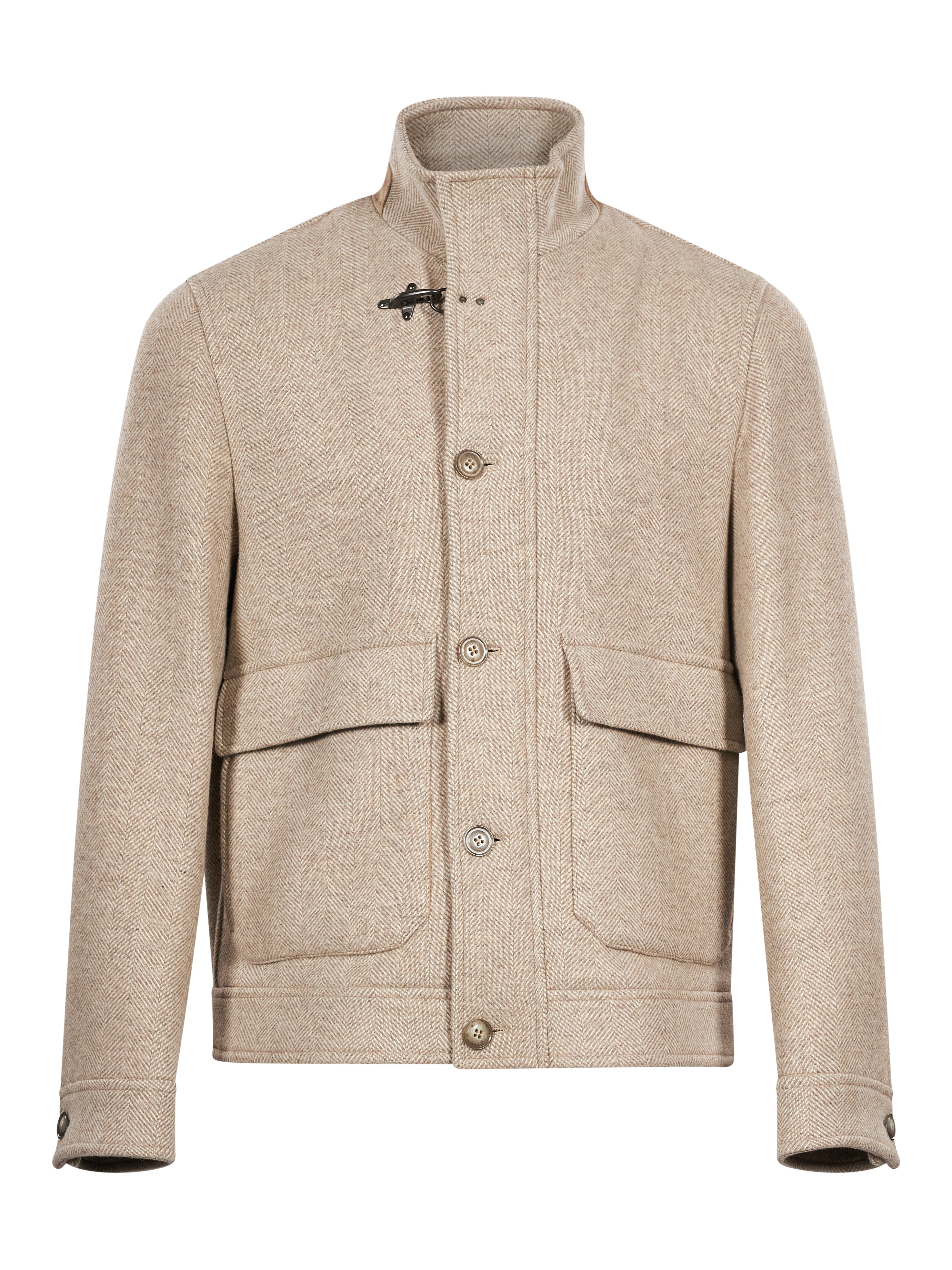 Giacca con tasche in lana in beige 