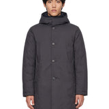 Parka lungo double front in blu 