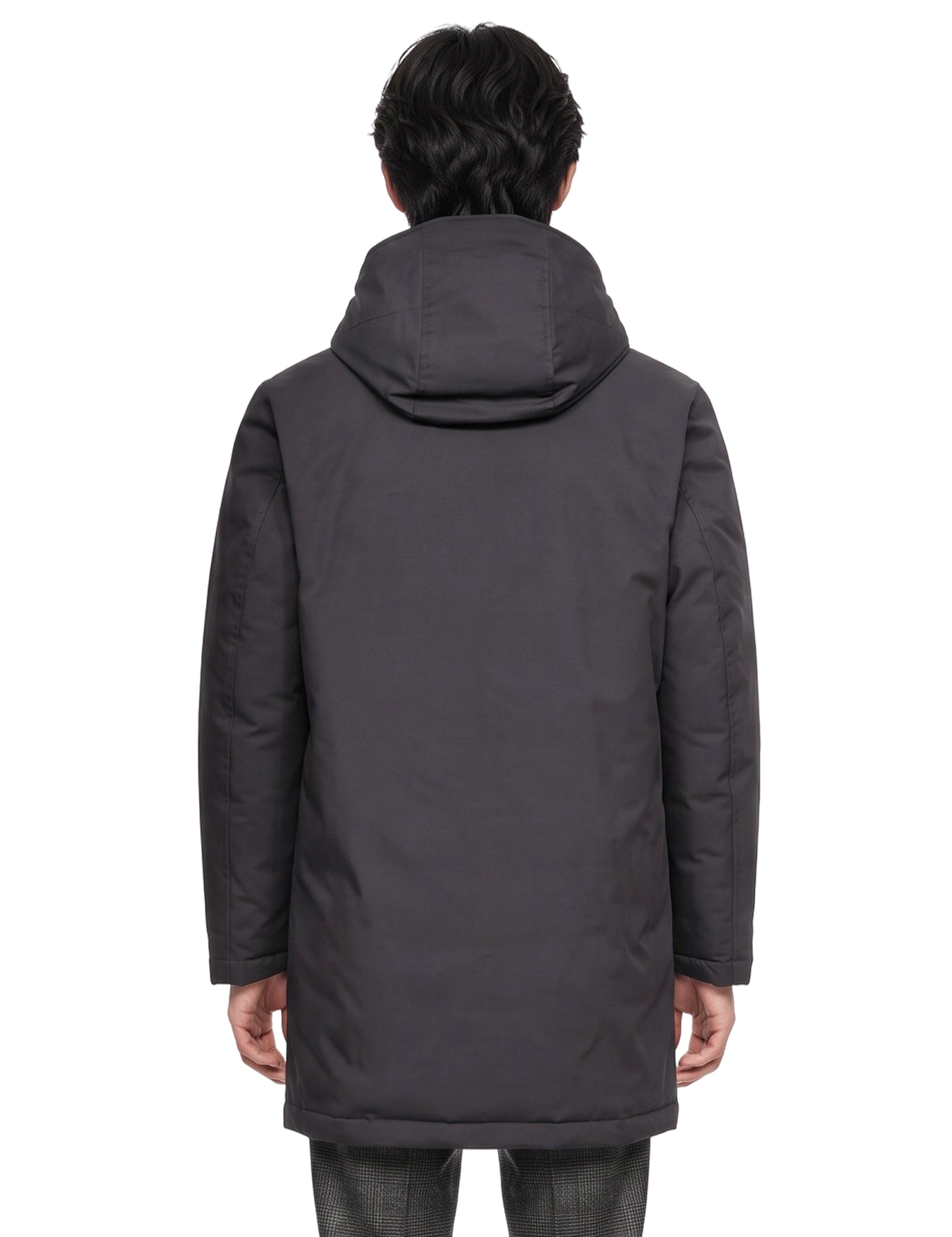 Parka lungo double front in blu 