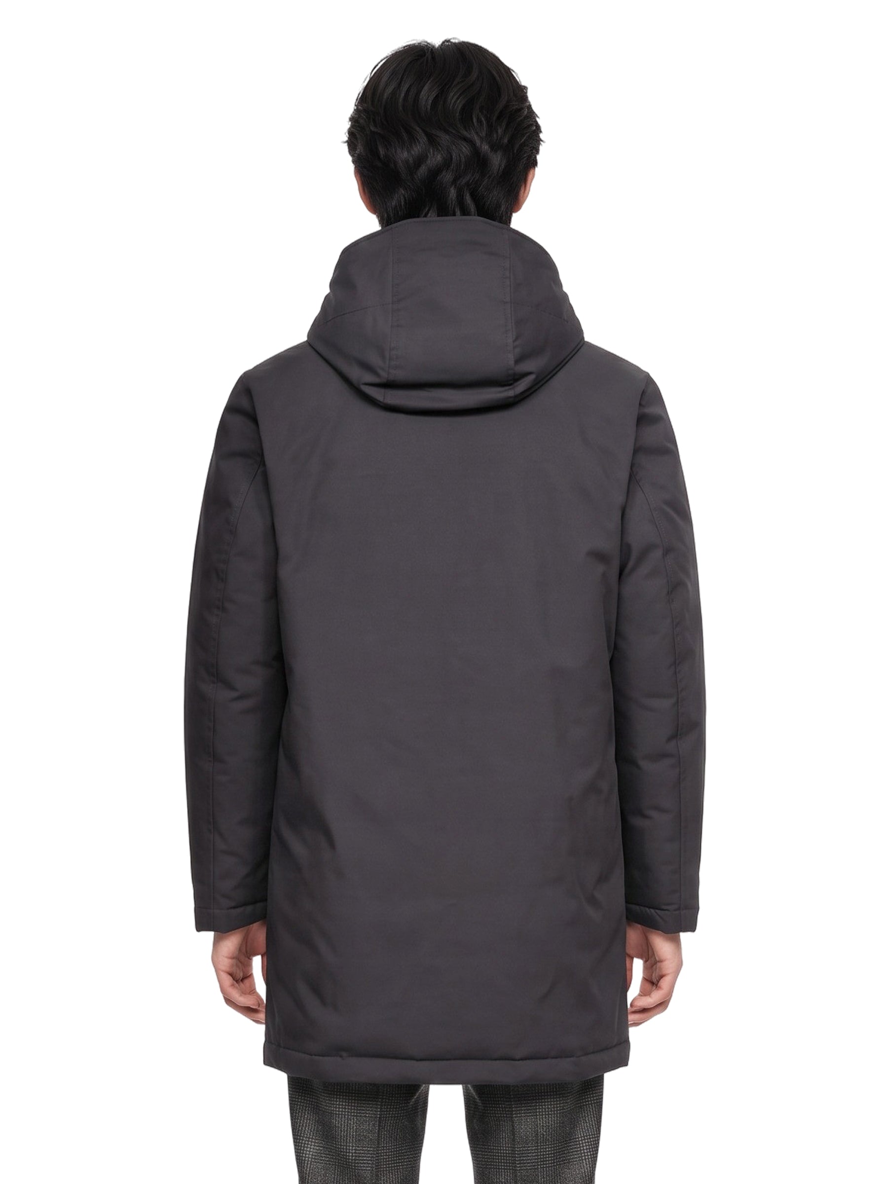 Parka lungo double front in blu 