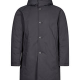 Parka lungo double front in blu 
