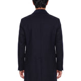 Cappotto monopetto in lana blu 