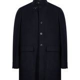 Cappotto monopetto in lana blu 
