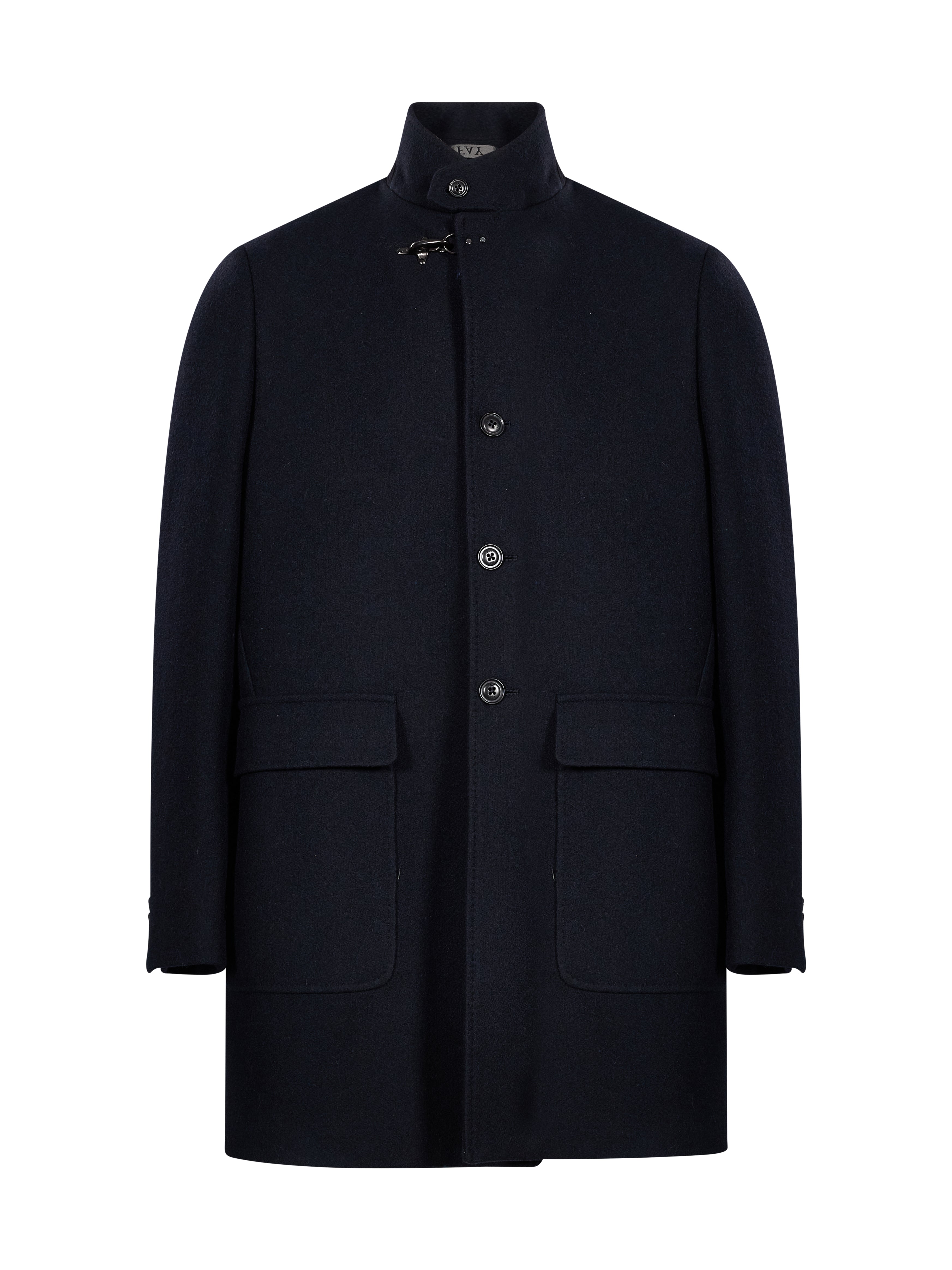 Cappotto monopetto in lana blu 