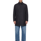 Cappotto impermiabile con tasche in blu 