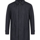 Cappotto impermiabile con tasche in blu 