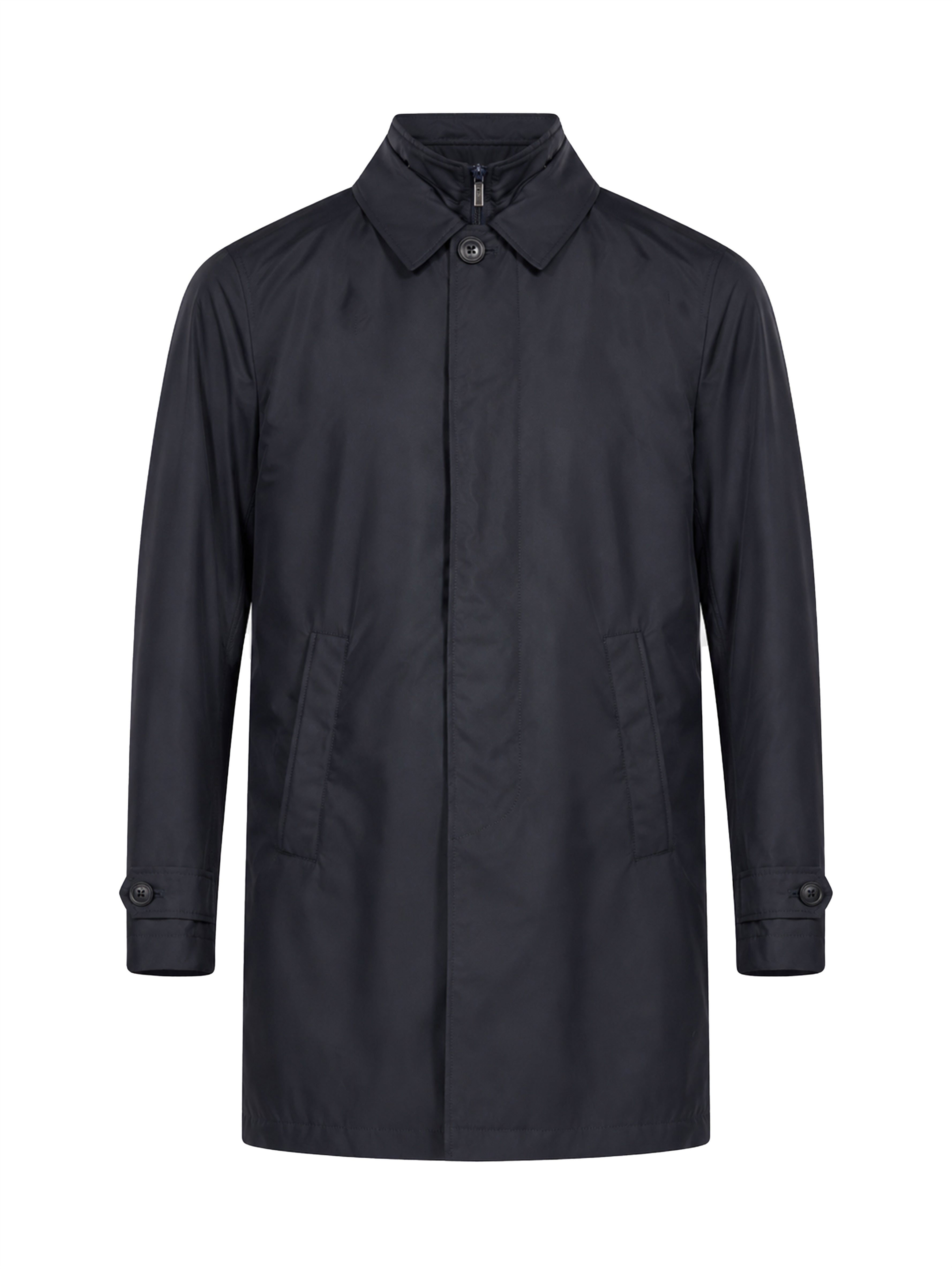 Cappotto impermiabile con tasche in blu 