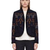 Blouson samarcanda in jacquard blu 