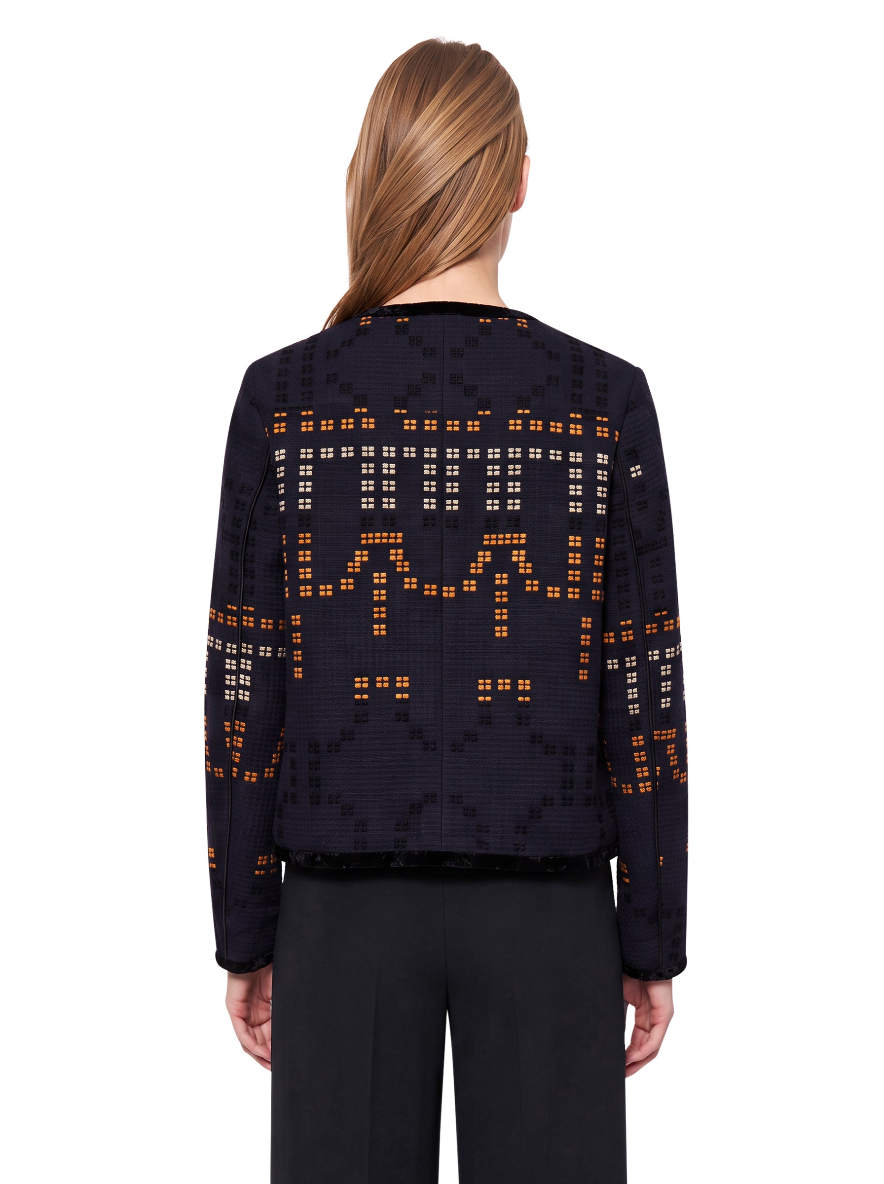 Blouson samarcanda in jacquard blu 
