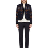 Blouson samarcanda in jacquard blu 