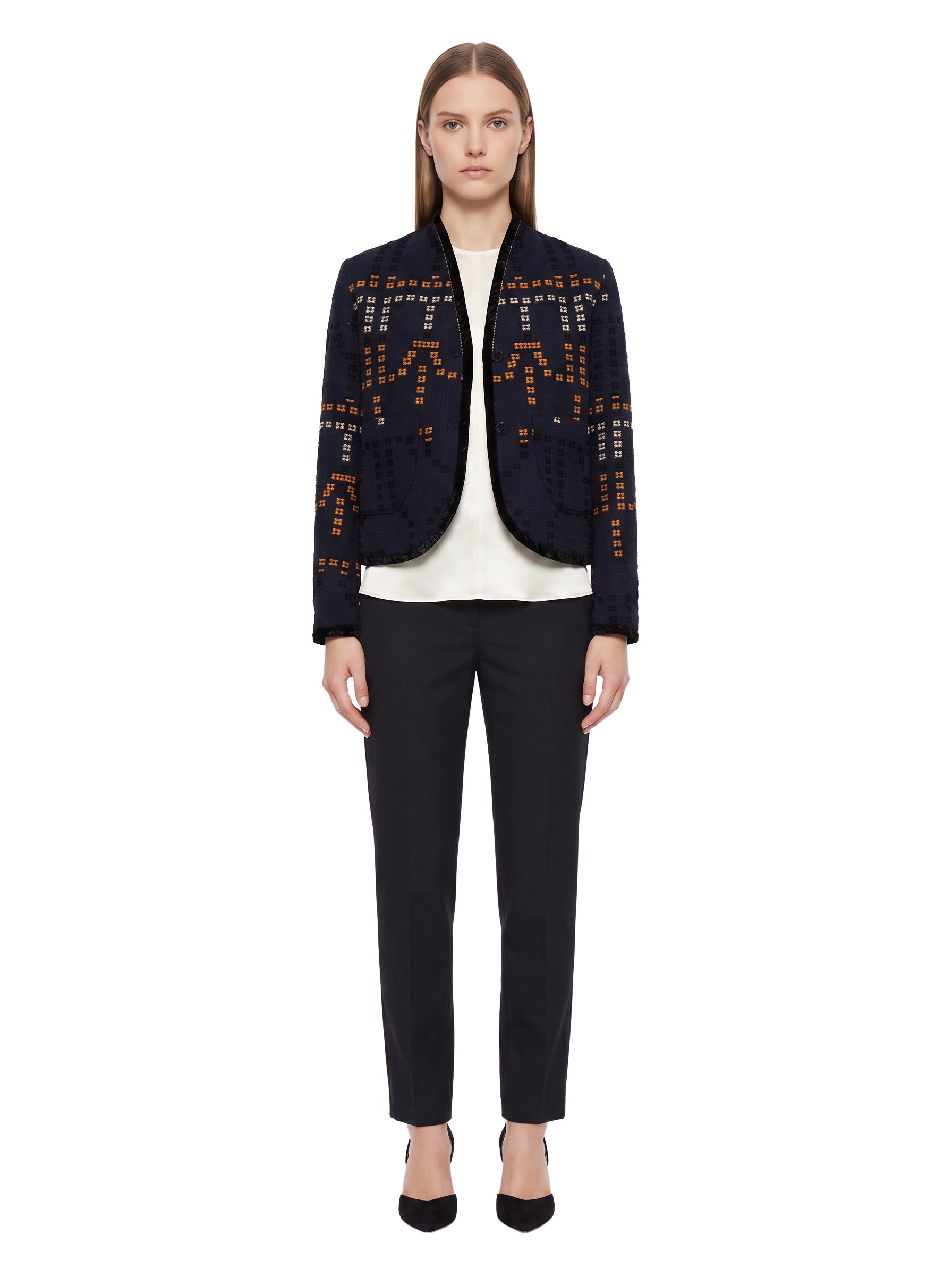 Blouson samarcanda in jacquard blu 