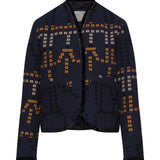 Blouson samarcanda in jacquard blu 