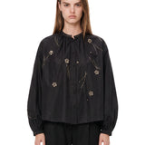 Camicia voile fleurs orient 