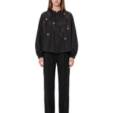 Camicia voile fleurs orient 