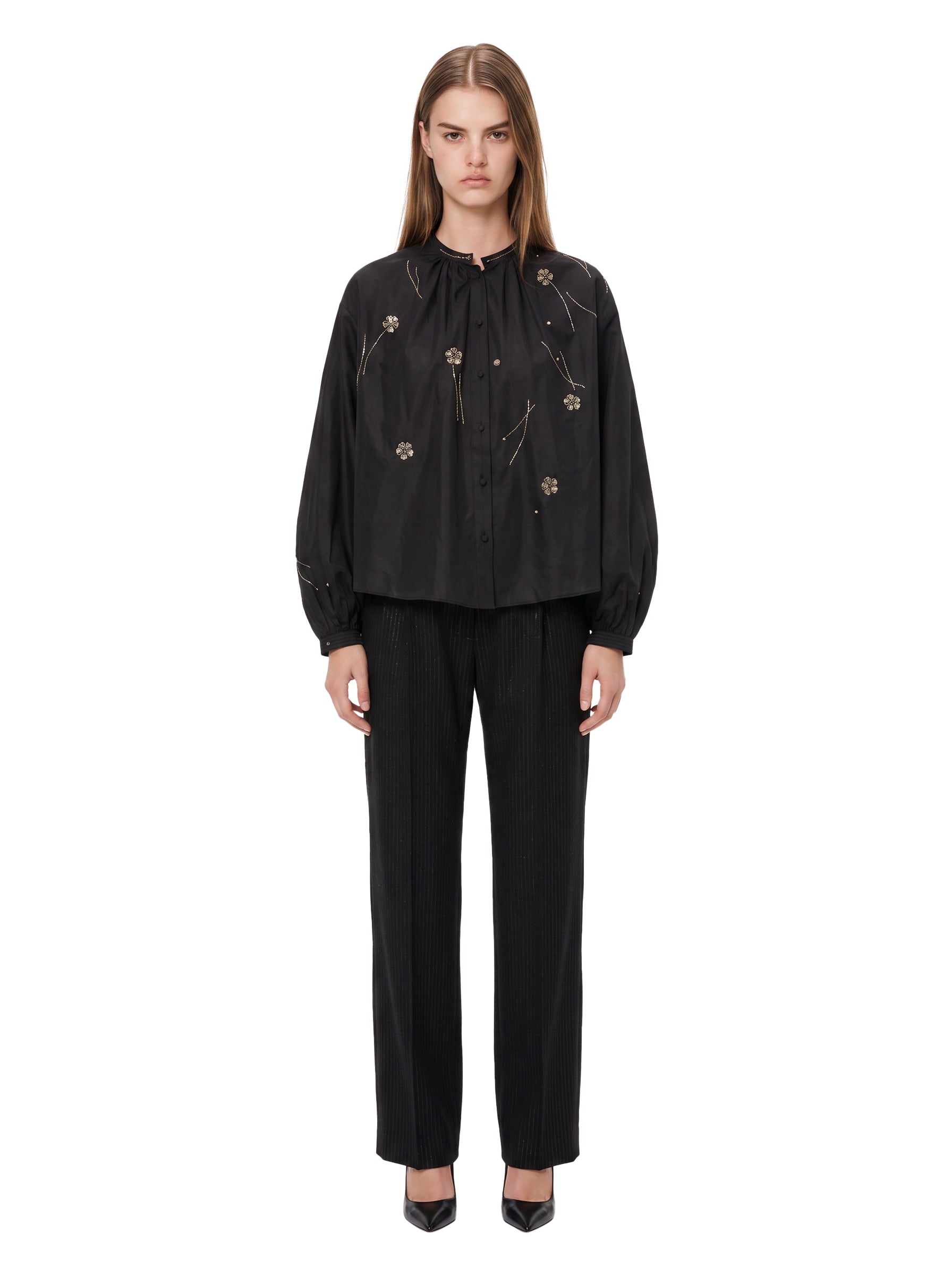 Camicia voile fleurs orient 