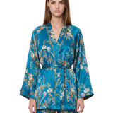 Kimono bambou secret in satin azzurro 