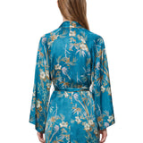 Kimono bambou secret in satin azzurro 