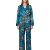 Pantalone bambou secret in satin azzurro 