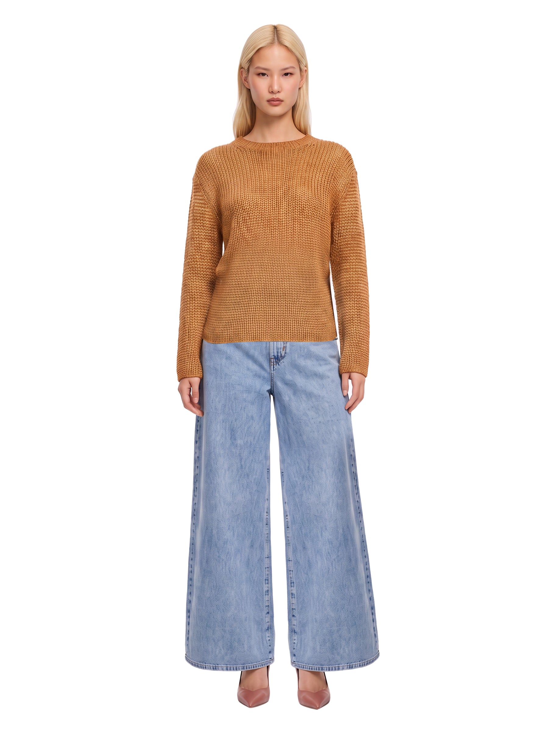 Maglione in misto cashmere in marrone 