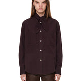 Camicia con tasche in bordeux 